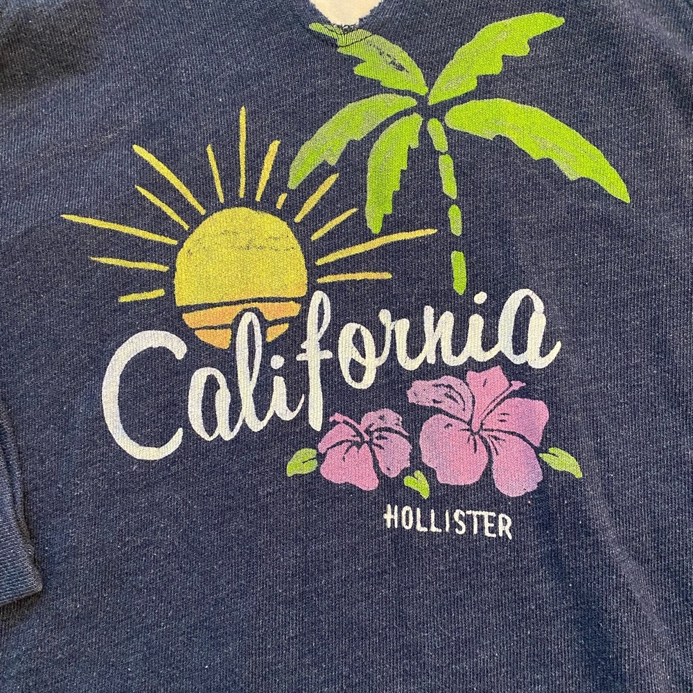 Y2K Hollister navy blue pull over hoodie - Picture 2 of 4